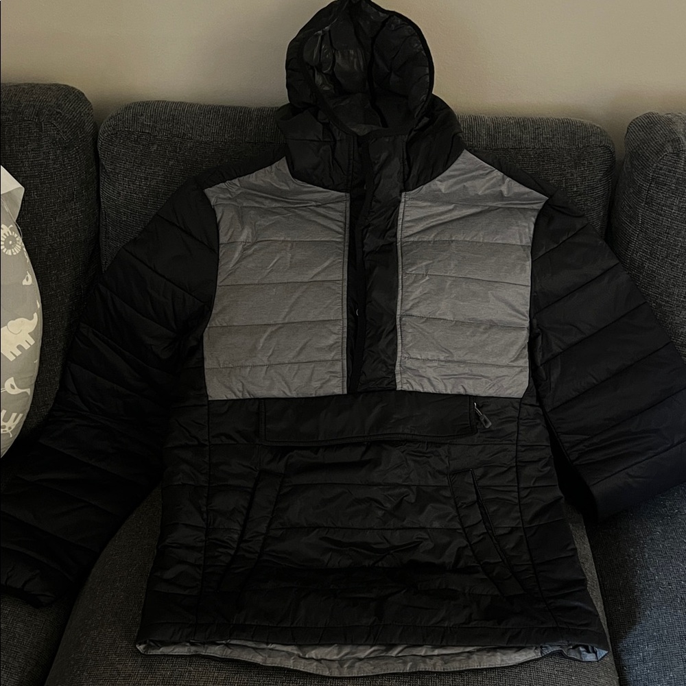 Black and Gray Puffer Jacket